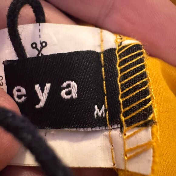 Floreya Women’s Milkmaid Midi Dress Yellow Mustard Tie Front Size M Medium - Picture 7 of 7